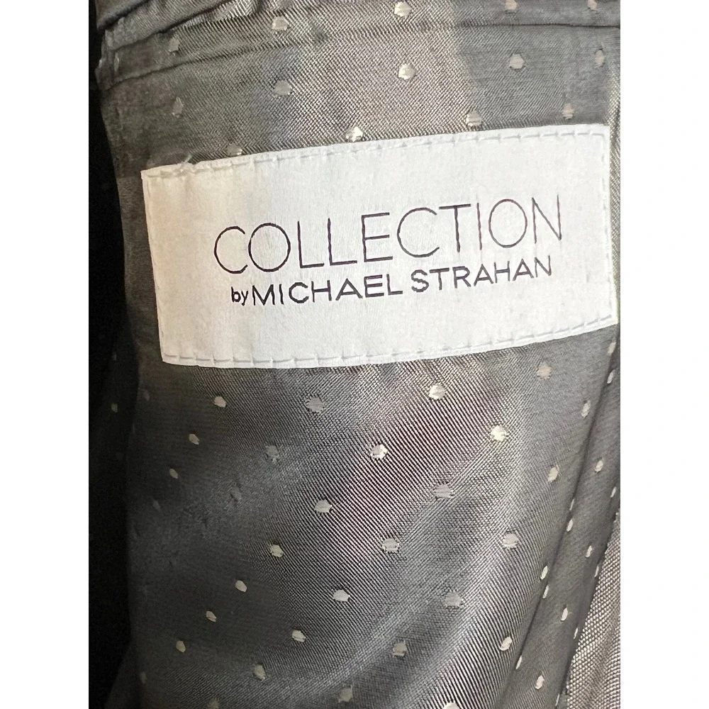 Collection by Michael Strahan Mens Wool Blend Windowpane Plaid Blazer Brown